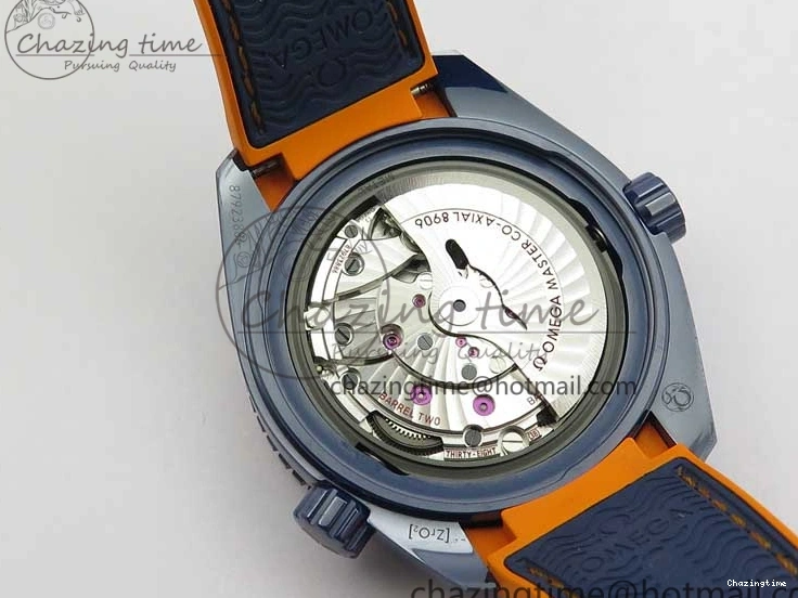 0521 Planet Ocean 45.5mm Big Blue Real Ceramic VSF 1:1 Best Edition on Blue Rubber Strap A8906 Super Clone Unique 7896